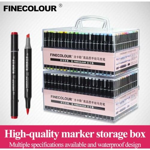 Finecolour Art Markers/Plastic Portable Hard Box EF100/101/102/103 160/240/480 Colors Alcohol Based Ink Marker Double-Head Brush
