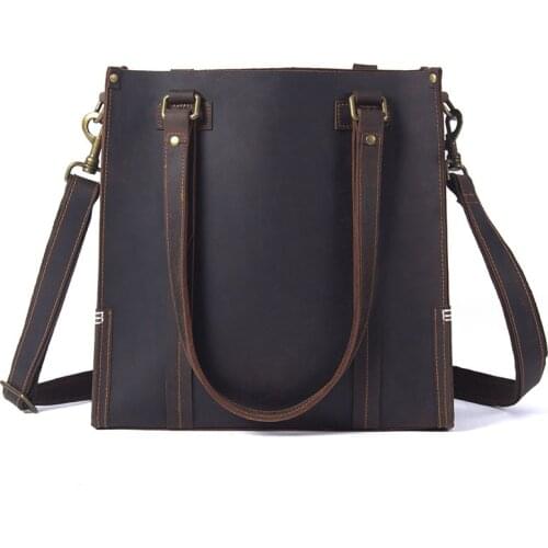 2021 New In Men Casual Real Leather Handbag Document Briefcase Totes