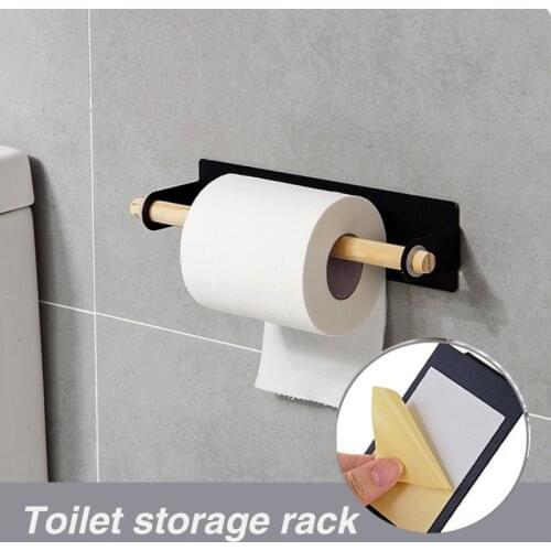 1pc New Wall-mounted Fashion Storage Box Rag Bracket Plastic Packaging Storage Rack Wood and Metal Kitchen Towel Rack Towel Rack