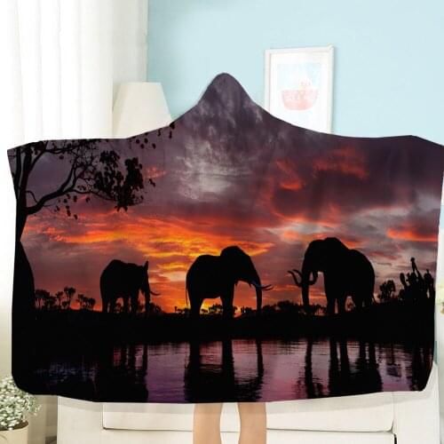 Hooded Blanket Blankets For Beds For Kids Adults Elephant Wearable Blanket Travel Bedding Adult Child Throw Blanket