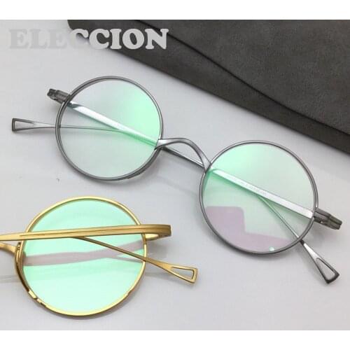 Vintage Men Pure Titanium Glasses Frame Round Women Luxury Brand Prescription Myopia Optical Eyeglasses Frame Small Eyewear