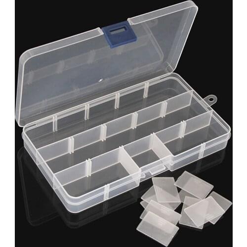 10 Grids Plastic Plectrum Case Storage Box Adjustable Grid Size Keep Your Guitar Picks and Other Small Things