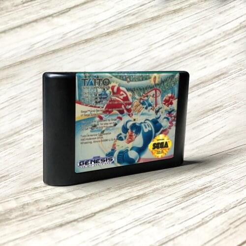 Hit the Ice - USA Label Flashkit MD Electroless Gold PCB Card for Sega Genesis Megadrive Video Game Console