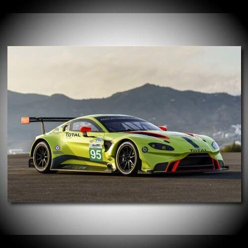 Sport Car Astons Martin Vantage GTE Race Car Vehicle Posters and Prints Wall Art Canvas Paintings For Home Decor