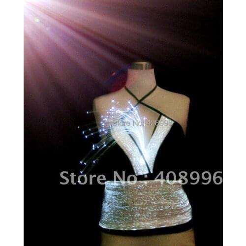 Sexy optical fiber fabric luminous Vest for performance/fashion show/Singular dress/Show Clothing