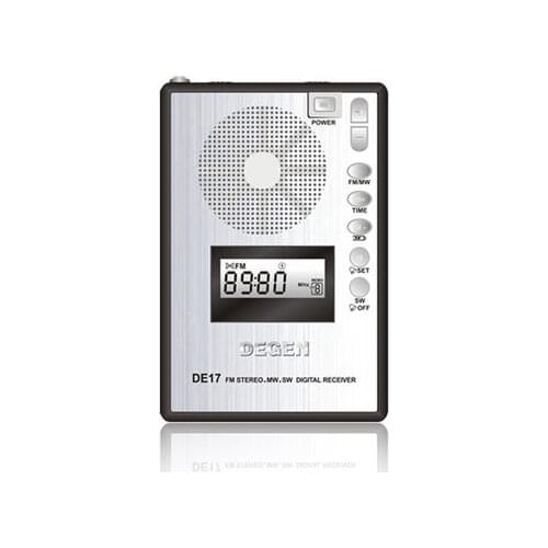 Best Price Degen DE17 FM Stereo MW SW LCD Radio DSP World Band Receiver Alarm Quarz Clock Radio A0904A