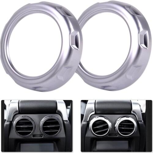 CITALL Silver 2pcs chrome Rear Armrest Box Air Conditioning Trim Cover for Land Rover Range Rover Sport Discovery 4 2009-2013