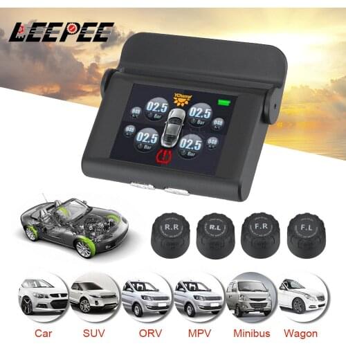 Smart Car TPMS Tyre Pressure Monitoring System USB Solar Power Digital LCD Display Auto Security Alarm Systems Tyre Pressure