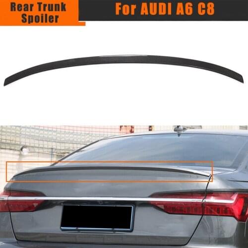 Rear Trunk Spoiler Rear Trunk Boot Lip Wing Spoiler Lip Carbon Fiber for Audi A6 C8 2019 2020