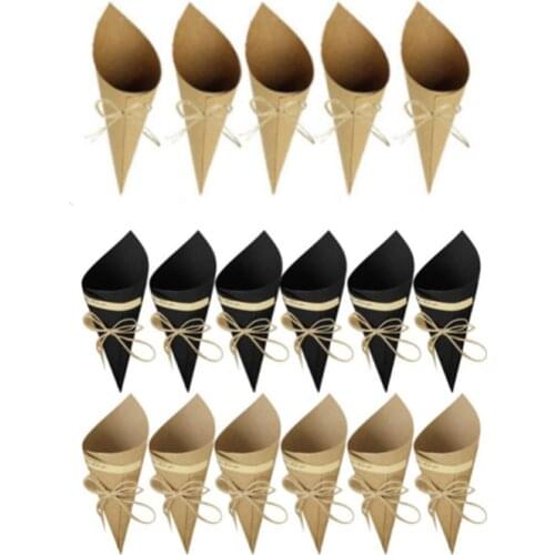 Wedding Decoration 10pc Wedding Confetti Lace Paper Petals Candy Placed White Confetti Cones Tube Bridal Shower Party Favor-S