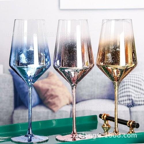 Funny Goblet Wine Glass Color Cups Nordic Style Red Wine Glass Retro Glass Cup Champagne Flutes Stemware Tacas Cup BD50WG