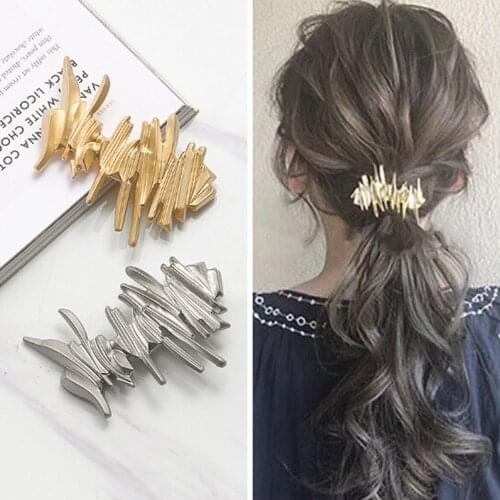 Women Hollow Bowknot Hair Combs Metal Gold Silver Color Tassel Hairpin Hair Accessories Geometric Irregular Hairgrip dropshiping