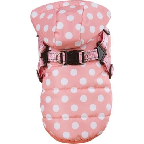 Dog Pet Winter Warm Clothes Dot Apparel Dog Harness Dog Pet Jumpsuit Dog Pet Winter&Autumn Coat Classic Pet Puppy Cat Apparel