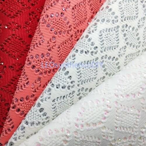 1PC 21X29CM Synthetic Letaher, Cuero Sintetico Lace Glitter Leather For Making Bows Accessories LEOsyntheticoDIY S174D