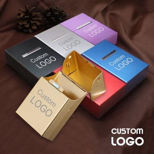 1PC Smoking Cigarettes Aluminum Cigarette Case Cigar Tobacco Holder Pocket Box Storage Container Gift Box Hot Sale