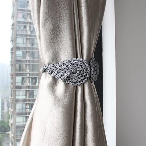 2Pcs Handmade Woven Curtain Tieback Room Accessories Twist Curtain Tie Rope Lanyard Hanging Tying Home Decorative Embrase Rideau