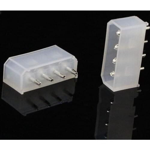 20pcs 5.08mm 4 Pin D Shape Wafer Male Contact Pin Vertical PCB Solder 8981 IDE 4 Pin D ATX / EPS Power Connector