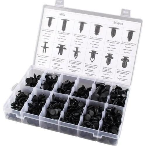 240pcs Mixed Universal Box-packed Clip Plastic Snap Joint Nylon Clips Rivet Door Buckle Fixings Clips Car Fastener