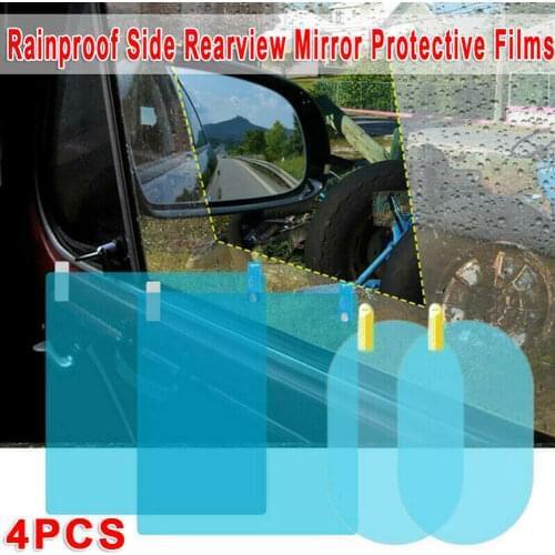 4PCS Car Rearview Mirror Rain Film Side Window Hd Water Drive Film Reversing Mirror Full Screen Anti-fog Nano Waterproof Film