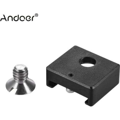 Andoer Cold Shoe Mount Adapter Base Bracket with 1/4" Mounting Screw for DSLR Camera Cage Flash LED Light Microphone Pack of 1