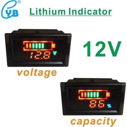 12V Car Lead Acid Battery Charge Level Indicator Battery Tester Lithium Battery Capacity Meter LED Tester Voltmeter Dual Display