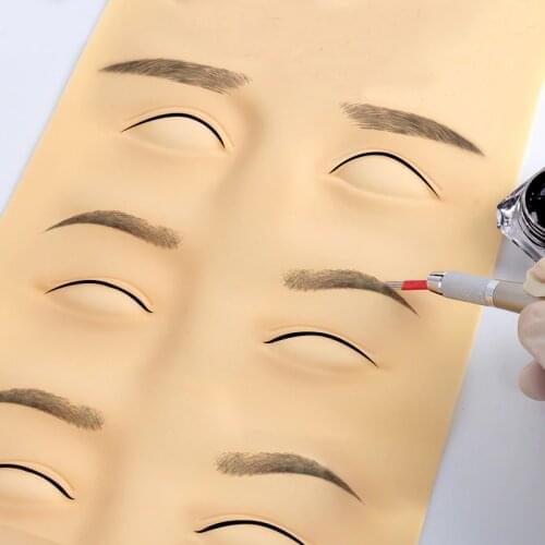 Free Shipping 3Pcs Good Quality Eyebrow Eyeline Practice Skin Professional Tattoo Design Fake Skins