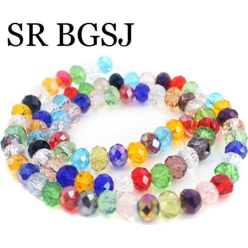 Free Shipping 4x6mm Wholesale Clearance Jewelry Making Rondelle Faceted Cystal Glass Beads Strands 15"
