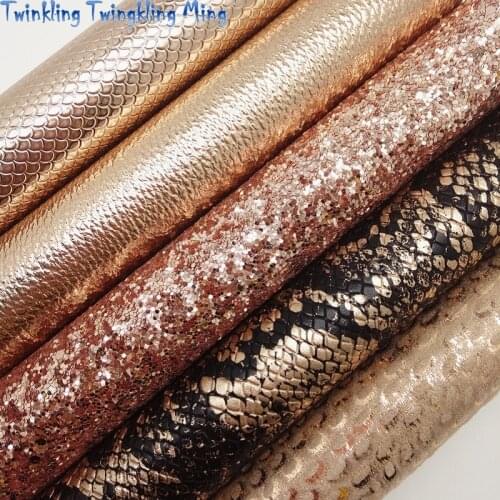 ROSE GOLD Chunky Glitter Canvas Sheet, 8"x11" Glitter Sheets, Faux Leather Sheet, Chunky Glitter Hair Bow & Earring Fabric XM044