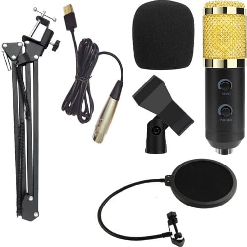 BM900 Professional ABS Capacitive Microphone withj Anti-Spray Net High Quality Wired Mic Kits for Studio Stages TV Stations