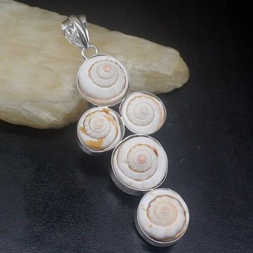 Fashion Jewelry Unique Genuine 925 Silver Holy Cross Ammonite Fossils Pendant Necklace Gifts for Women Girls 20213596