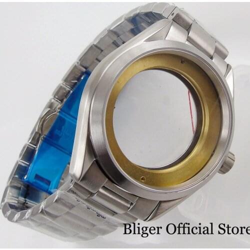 Stainless Steel 41mm Watch Case with Sapphire Glass + Watch Band Fit MIYOTA Movement