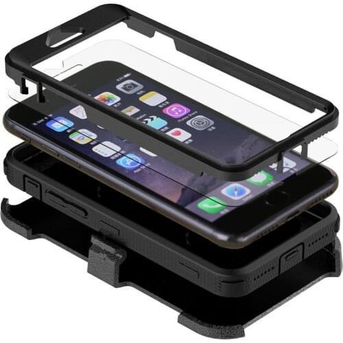 360 Full protection TPU+PC Shockproof Phone Case For iPhone XR 11 Pro XS Max 7 8 6 6S Plus X Belt Clip Hard armor Back Cover