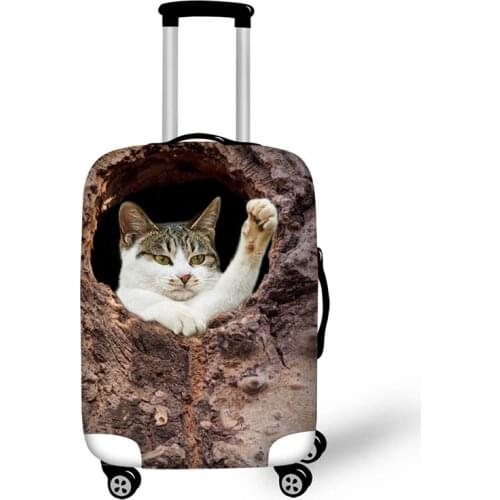 Tree hole dog cat design travel accessories suitcase protective covers 18-30 inch elastic luggage dust cover case stretchable
