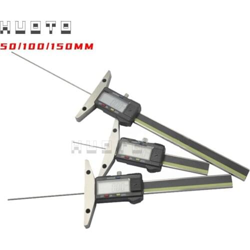 0-50mm 0-100mm 0-150mm Digital Depth Gauge With Slim Rod Electronic Tire Tread Depth Gauge With Thin Rod Caliper