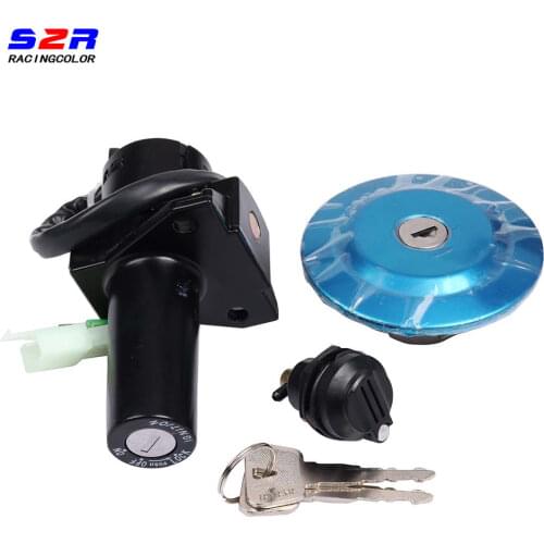 For Yamaha YBR125 YBR 125 Electric Ignition Switch Lock Door Set Gas Tank Cap Seat Keys (4 line)