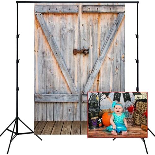 HUAYI Photography Backdrop Old Wooden Barn Door Photo Booth Background Customize Newborns Child Birthday Studio Backdrop D-7109