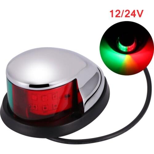 IP65 Waterproof Boat Light Yacht Bi-Color Signal Lamp LED Bow Navigation Light 2NM Deck-Mount Boat Navigation Indicator Light
