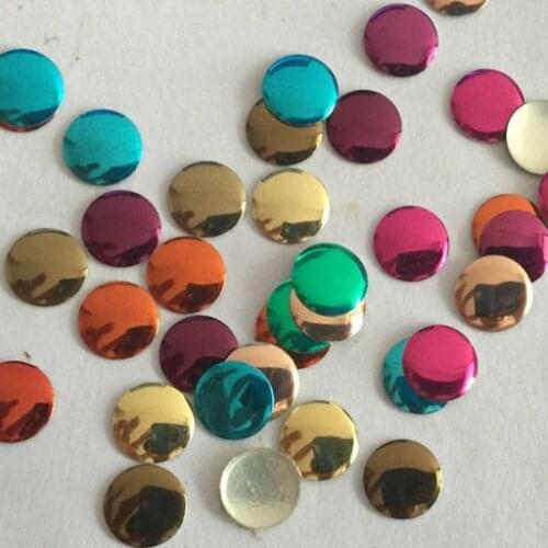 500pc 8*8mm Round Colorful Hotfix Aluminum Rhinestuds FlatBack Iron On Nailhead Metallic Studs DIY Rhinestones Use for Clothes