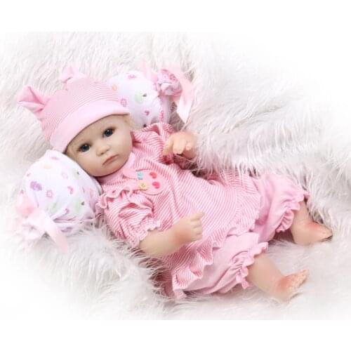 15 Inch 43cm Reborn Dolls Lifelike Silicone Newborn Baby Dolls Educational Toys Childrens Gift Lifelike Baby Doll with Clothes