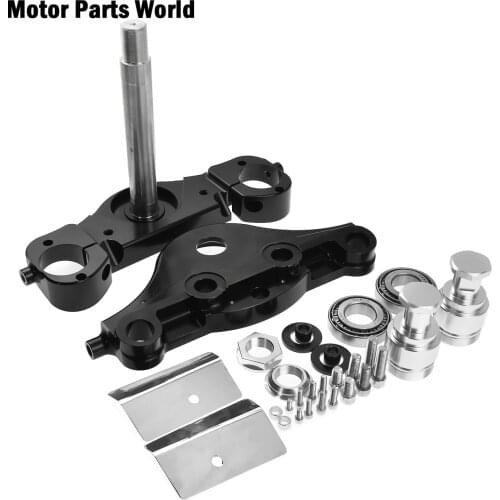 Motorcycle 21'' 23'' Wheels Triple Trees Kits KO Rake 11 Degree For Harley Touring Electra Glide Standard Street Glide FLH 14-18