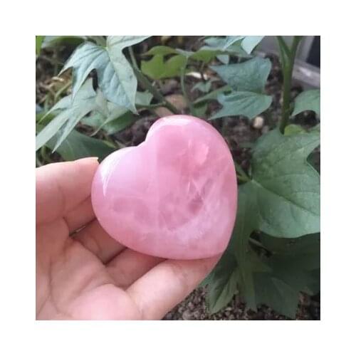 NATURAL PRETTY ROSE QUARTZ CRYSTAL HEART HEALING