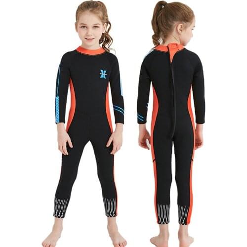 Neoprene Girls Wetsuit 2.5MM Children Rash Guard Swimming Surf Windsurf Kitesurf Scuba Diving Kids Swimwear Clothes Bathing Suit