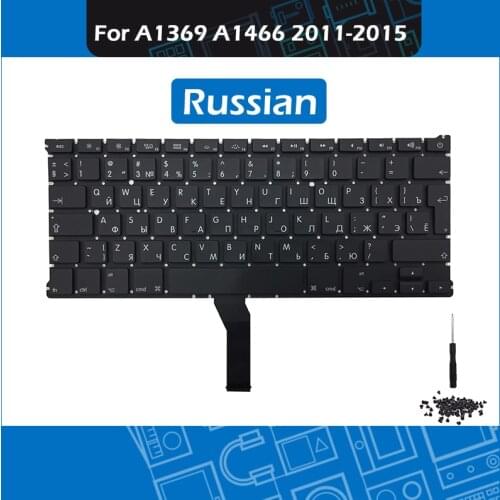 New RU Russian Keyboard for Macbook Air 13" A1369 A1466 Russia Replacement keyboard with Backlight Screws 2011-2015 Year