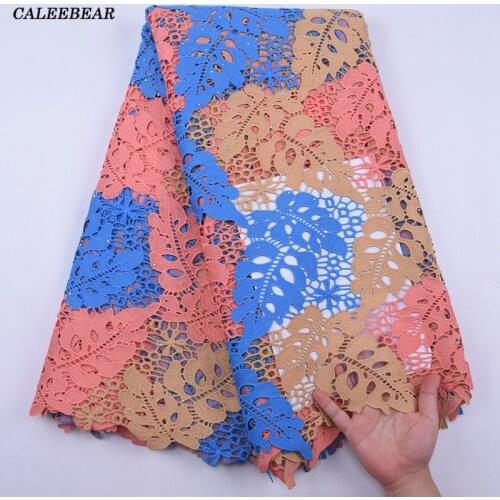 Latest Design African Lace Fabric 2020 High Quality Embroidery Net Guipure Cord Lace Fabric For Women Party Dress Material S2048