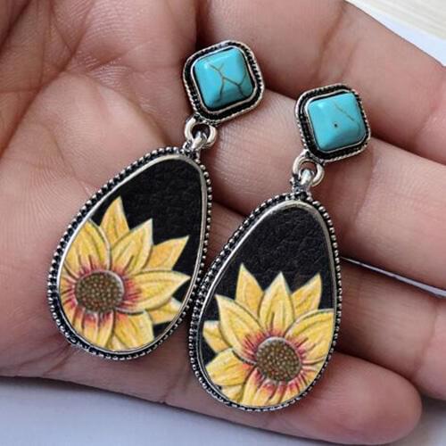 2020 New Retro-plated Thai Earrings European and American Fashion Sunflower Sun Flower Earrings Jewelry
