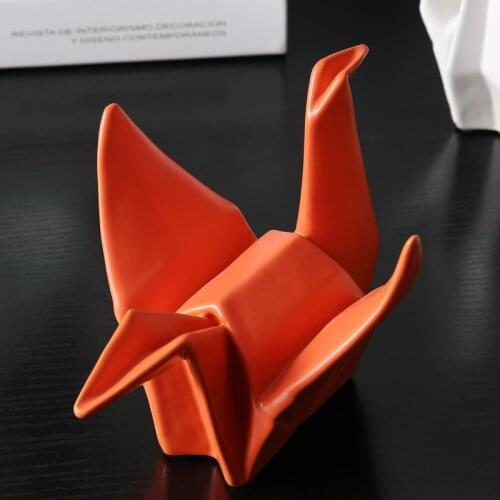 New Home Creative Ceramic Nordic Modern Abstract Origami Statue Animal Figurine Sculpture For Decorations Gifts
