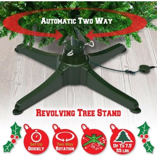 Christmas Tree Base Rotating Christmas Tree Stand for Up to 3m/9.8ft Artificial Trees For Home New Year Christmas Decorations