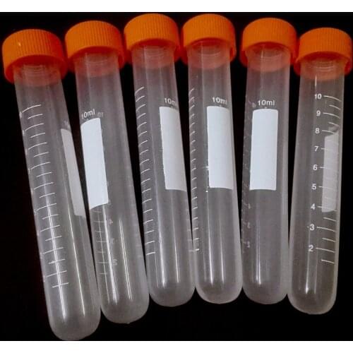 10ml Plastic Centrifuge Tubes, Round bottom, Graduated Marks, with Screw Cap, Pack of 20pcs ,Free shipping