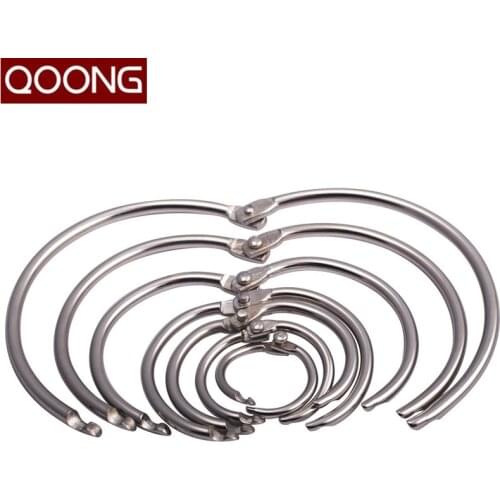 QOONG 10 Pieces Fashion Bayonet Ring Key Chain Ring Holder Metal Keychain For Men Women Waist Hanged Keyring Bag Pendant Q06