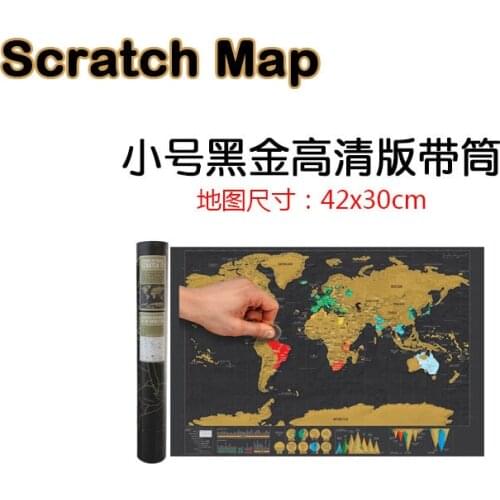 Deluxe Erase World Travel Map Scratch Off World Map Travel Scratch For Map42*30cm Room Home Office Decoration Wall Stickers